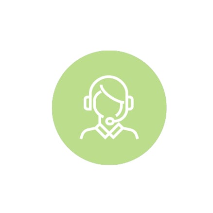icône verte basique représentant un membre du service client